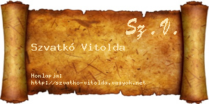 Szvatkó Vitolda névjegykártya